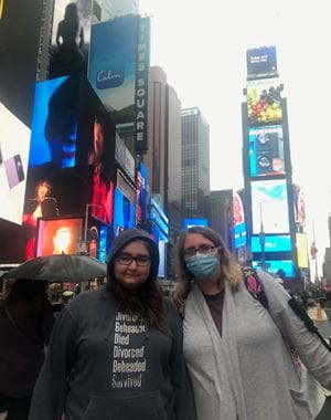 Reagan Cutler with her mother in NYC