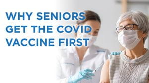 Senior getting covid vaccine