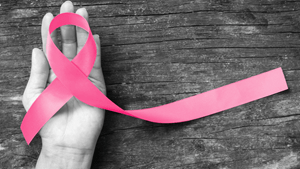Pink ribbon for breast cancer awareness month
