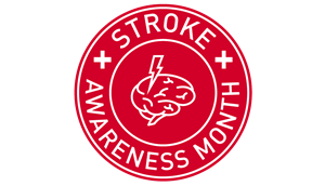 Red image of stroke awareness month